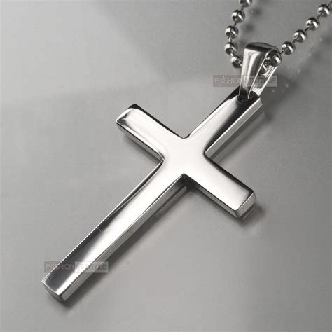 box stainless steel cross pendent|stainless steel cross pendant men's.